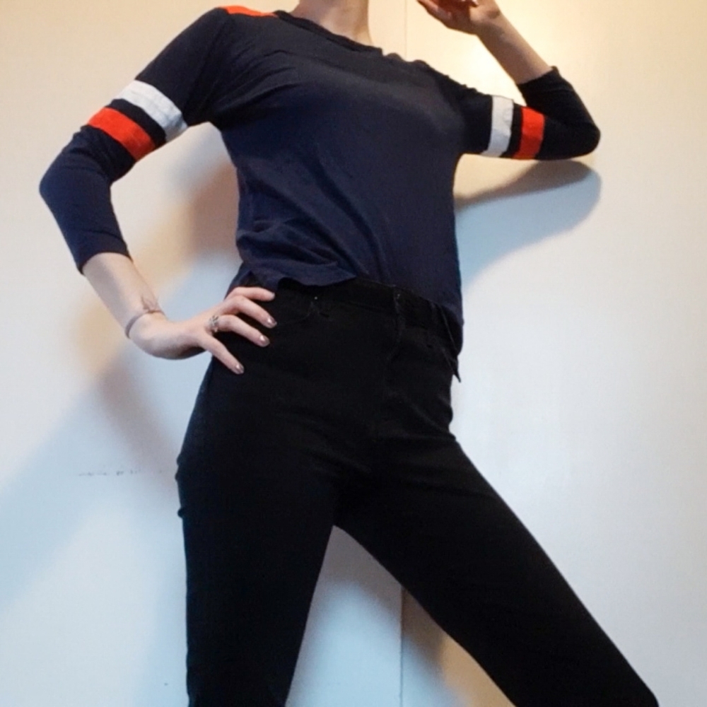 navy blue shirt